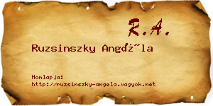 Ruzsinszky Angéla névjegykártya